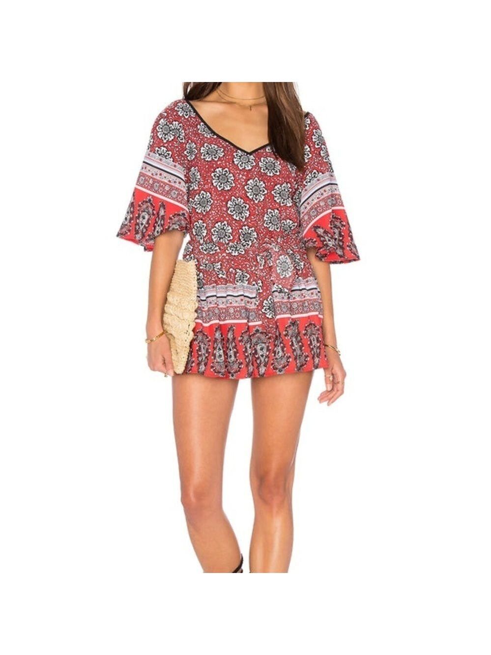 Band of Gypsies Floral Paisley Print Top & Shorts Set